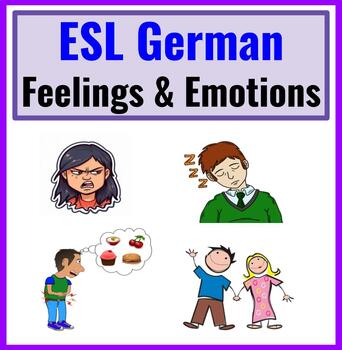 Preview of German to English ESL Newcomer Activities- Adjectives- ESL Feelings & Emotions