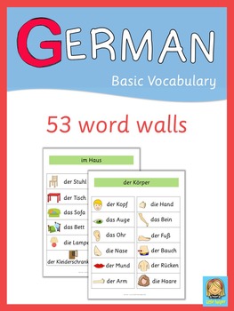 Preview of German Word Walls - Basic Vocabulary