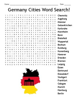 Preview of Germany Cities Word Search!