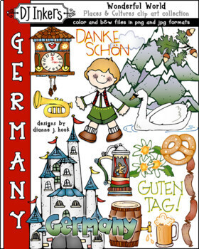 Preview of Germany Clip Art - Country Study, Travel Europe - Wonderful World