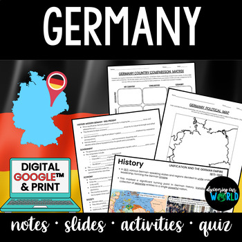 Preview of Germany Country Profile: Notes + Slideshow + Activities + Quiz | Digital + Print