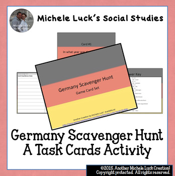 Preview of Germany Scavenger Hunt Task Card Game Activity - Geography, Facts & More FUN!