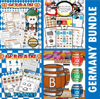 Preview of Germany Themed Classroom Center Bundle