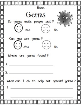 germs assessment by beccas kindergarten creation tpt