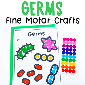 Preview of Germs Crafts, Hand Washing Steps Visual, Fine Motor Paper Tearing