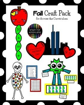 Preview of Germs, Patriot Day Towers, Apple, Skeleton Crafts - August, September, October