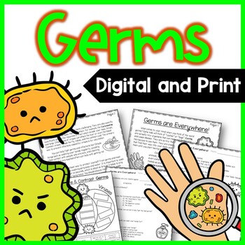 Preview of Germs Reading Comprehension - Bacteria and Viruses - Distance Learning Freebie