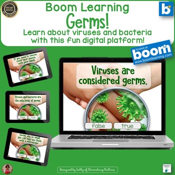 Preview of Germs: Viruses and Bacteria Boom Learning Digital Task Cards