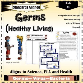 Preview of Germs and Healthy Living for 3rd-5th Grades For Google Apps