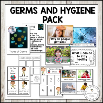 Preview of Germs and Hygiene Pack | 3 - Part Cards | Sorting | Children's Book