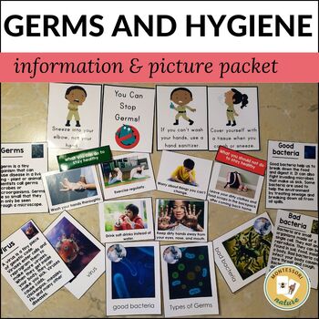 Preview of Germs and Hygiene Pack 3 Part Cards Sorting Children's Book