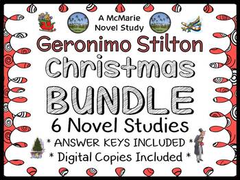 Preview of Geronimo Stilton Christmas BUNDLE : 6 Novel Studies / Comprehension  (180 pages)