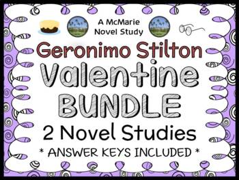 Preview of Geronimo Stilton Valentine's Day BUNDLE: 2 Novel Studies/ Comprehension (59 pgs)