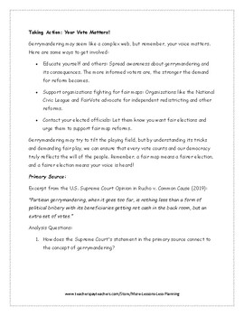 gerrymandering reading and questions homework