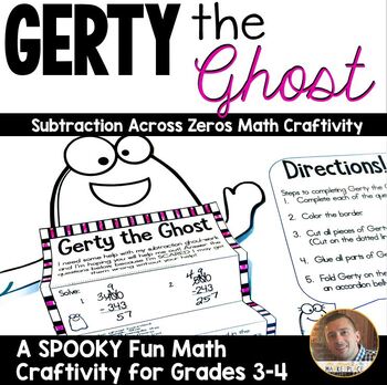 Preview of Gerty the Ghost Halloween Math Craftivity- Subtraction Across Zeros