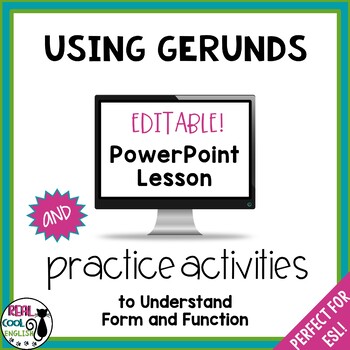 Preview of Gerunds PowerPoint Lesson and Practice Activities