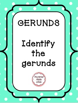 Preview of Gerunds - a Common Core verbals worksheet