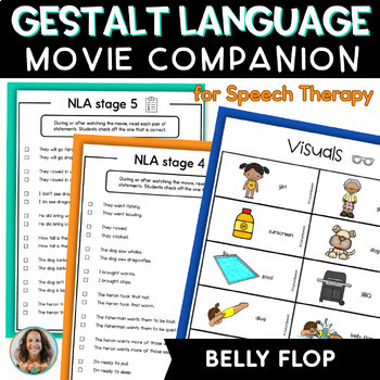 Preview of Gestalt Language Processing, Belly Flop Movie Companion For Autism