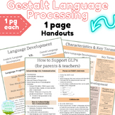 Gestalt Language Processing 1 Page Handouts