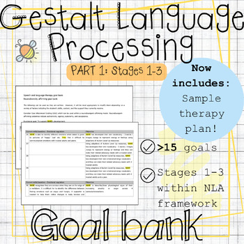 Preview of Gestalt Language Processing Goal Bank | Stages 1-3 Autism IEP | Speech therapy