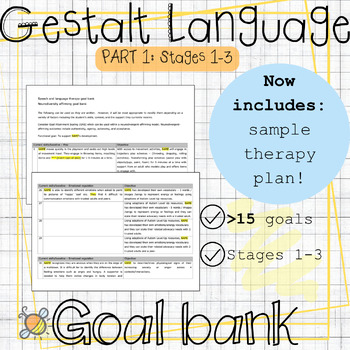 Preview of Gestalt Language Processing Goal Bank | Stages 1-3 Autism IEP | Speech therapy