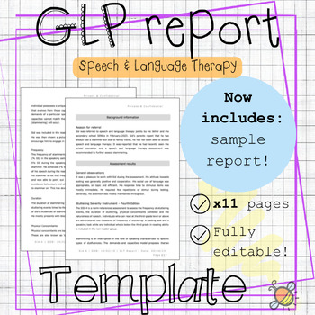 Preview of Gestalt Language Processing report template | GLP | Autism | Speech therapy