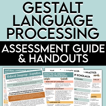Preview of Gestalt Language Processing Handouts & Assessment Guide | Echolalia | NLA
