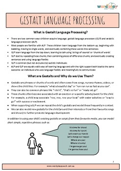 Preview of Gestalt Language Processing Info Sheet & Examples