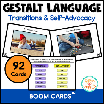 Preview of Gestalt Language Processing, Transitions & Self-Advocacy Autism Boom Cards™
