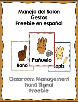 Preview of Gestos para el manejo del salón | Hand signals classroom management Spanish
