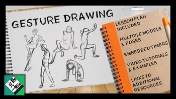 Preview of Gesture Drawing Basics: Art Lesson & Project