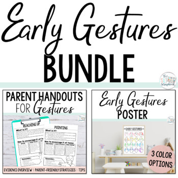 Preview of Gestures Poster and Parent Handouts Bundle for Early Intervention Speech Therapy