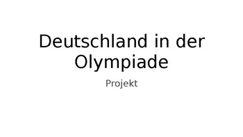Preview of Gesundheit and Sport Projekt- Deutschland in der Olympiade