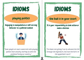 Preview of Get Fluent in Politics: The Ultimate Idiom Flashcard Set