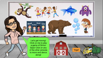 Preview of Get Moving Bitmoji Virtual Classroom Template