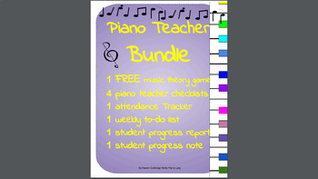 Preview of Get Organized! 5 Printable Resources For Piano Teachers & FREE bonus Game!