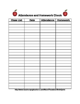 Preview of Get Organized! Attendance and Homework Check
