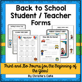Get Organized with Back to School Teacher & Student Forms