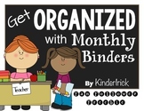 Get Organized with Monthly Binders- Freebie