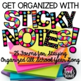 Sticky Note Planner with 25 Forms | Teacher Organization