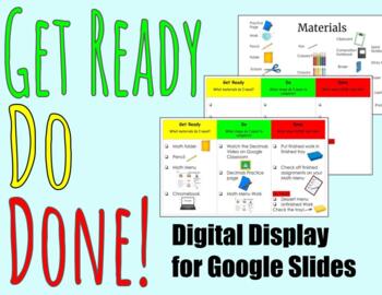 Preview of Get Ready, Do, Done Digital Display (Google Slides)