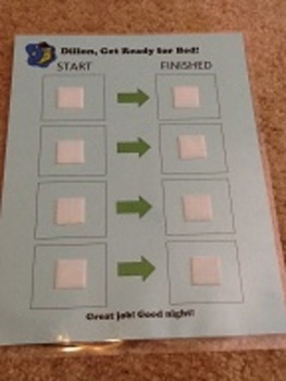 Get Ready For Bed Picture Schedule (1 board and 12 symbols) by Kate Shepard