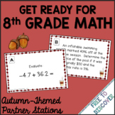 Get Ready for 8th Grade Math Autumn Back to School