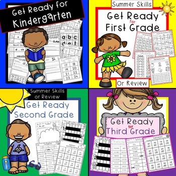 Preview of Get Ready for Kindergarten, First Grade, Second Grade, Third Grade Bundled!