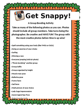 Preview of Get Snappy! Photo Team Building Activity