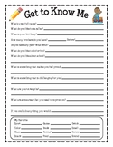 Get To Know Me - All About Me 2 Sided Worksheet