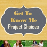 Get To Know Me Project Choices (Choice Board)