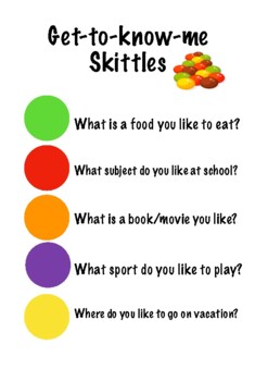 Get-To-Know-Me Skittles by Lessons with Lulu | TPT