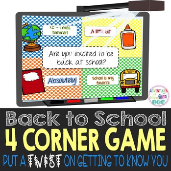 Preview of Back to School 4 Corner Game