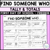 Get To Know You Activity - Beginning of Year - Tally and T